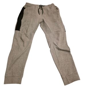 Pull & Bear Men's Gray & Black Drawstring Jogger Pants Pockets Size M